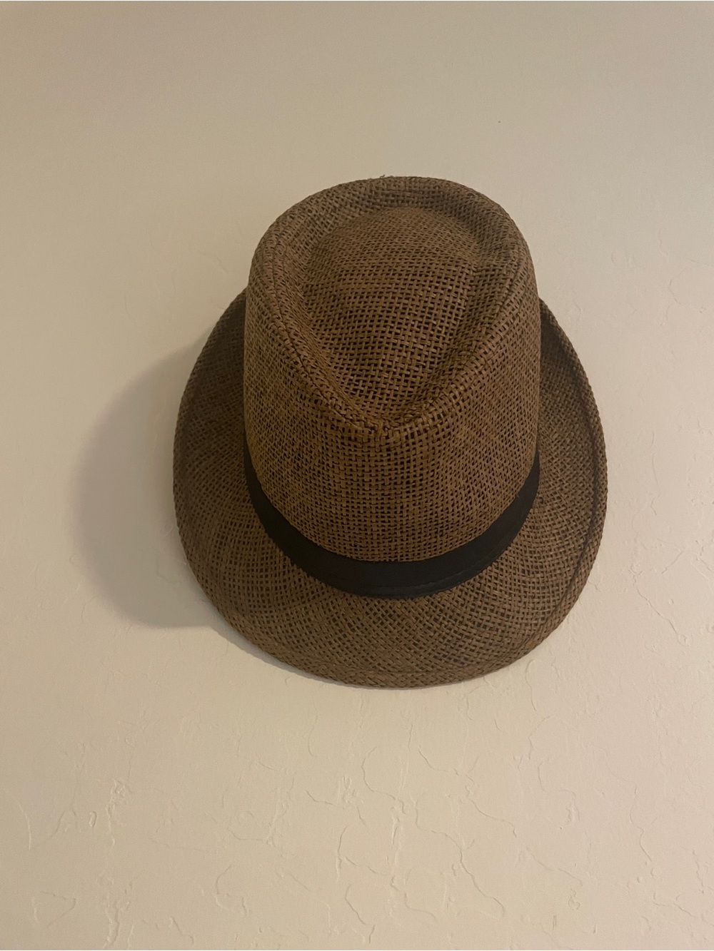 Brown Cuban Straw Fedora with Black Band. Bought in Cuba!